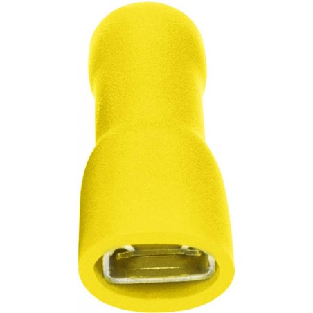 Yellow female 6.3mm FASTON crimp insulated
