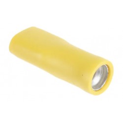 Yellow female 6.3mm FASTON crimp insulated