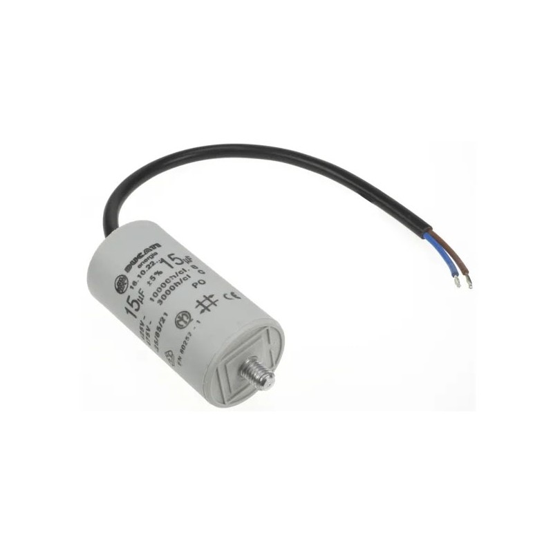 Condensateur de démarrage 15uF 450V DUCATI câble 4.16.10.22.14
