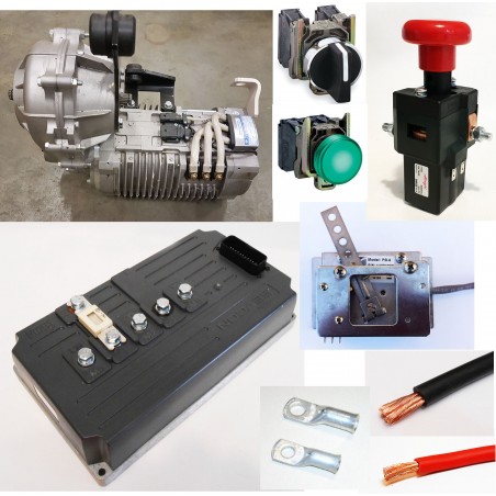 Vehicle electrification kit 60V-72V-84V 550A asynchronous motor 15kW and gearbox without battery