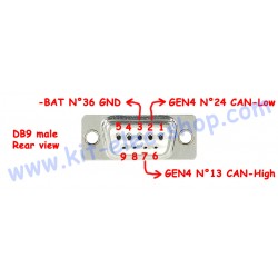 CAN cable OBD2 female connector 16 pin to DB9 male