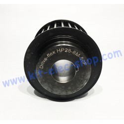 HTD 50mm 28 teeth steel pulley with flange 28-8M-50-F 7/8 inch shaft