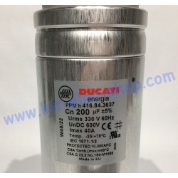 Start-up capacitor 200uF 330VAC DUCATI 4.16.84.36.37