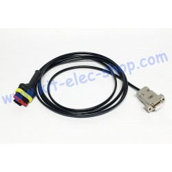 Câble CAN connecteur femelle SUPERSEAL 1.5 4 broches vers DB9 femelle