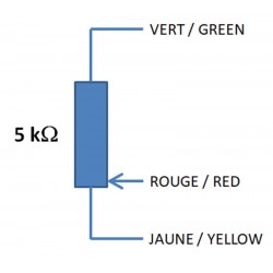 Potentiomètre capteur linéaire 5k ohms rouge