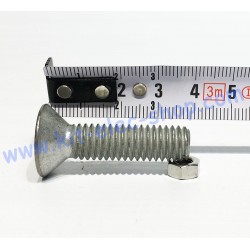US FHC screw 3/8-16 UNC 1 inch + 1/2 zinc