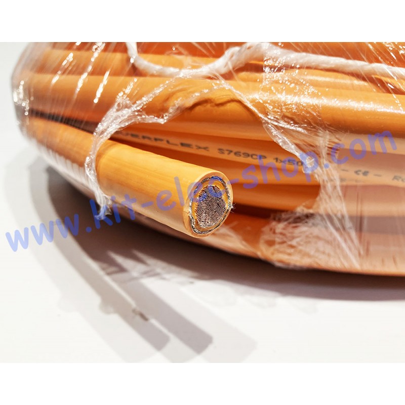 Orange shielded 50mm2 cable MOVERFLEX  S769 CP per meter