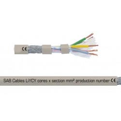 Câble de transmission de données LiYCY 5G0.50 blindé