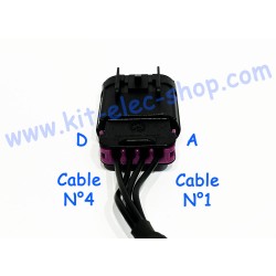 ITC display cable 12-pin MOLEX connector to DELPHI GT150 4-pin connector with cable gland