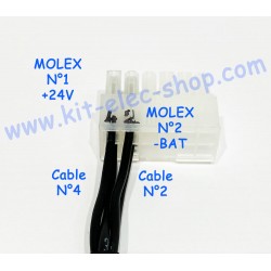 Câble afficheur ITC connecteur MOLEX 12 broches vers DELPHI GT150 4 broches avec Presse Etoupe