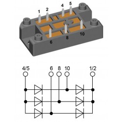 Three phase rectifier bridge module IXYS 80A 1600V VUO80-16NO1