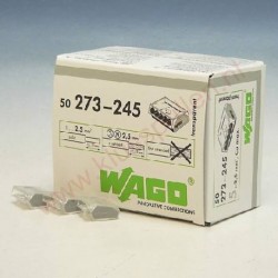 Borne de jonction Wago Contact 5x2.5mm2 gris clair