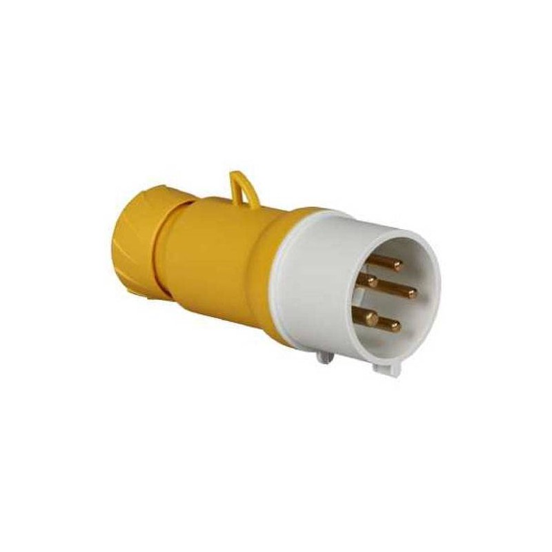 Male plug 32A 100V-130V Yellow Pratika 3P+N+T PKE32M415 IP44