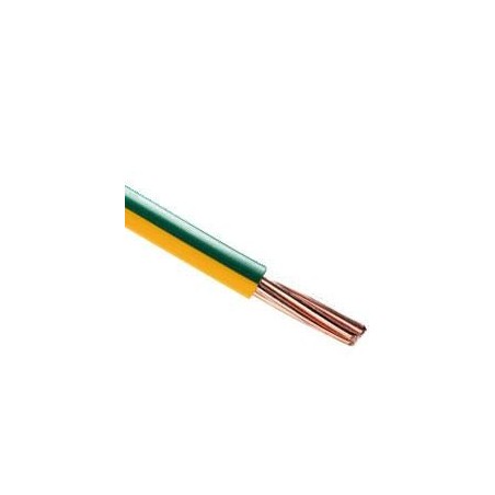Câble souple H05V-K 1mm2 jaune-vert le mètre