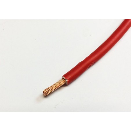 Red flexible H05V-K 1mm2 cable per meter