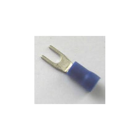 Blue Insulated fork lug L4mm for 2.5mm2 cable