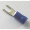 Cosse à fourche isolée L4mm bleue pour câble 2.5mm2