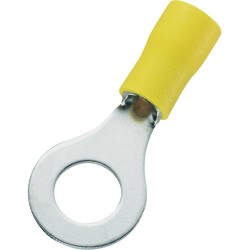 Yellow 6mm ring crimp terminal for 6mm2 cable